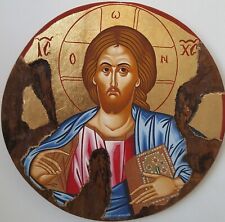 100% HANDPAINTED ART BYZANTINE ORTHODOX ICON Jesus Christ 60 cm. Wood Canvas picture