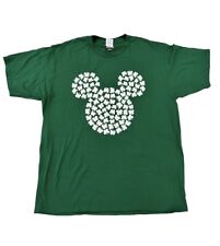 Disney Mickey Mouse Irish Shamrock Green T-Shirt Size XL picture