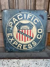 Antique Pacific Express Co Advertising Sign Rare 1911 picture