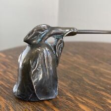 Beautiful Figural Bronze Candle Snuffer - Botanical Leaves Flowers Antique picture
