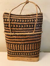 Vintage Philippines IFUGAO Hand Woven Reed Basket with Lid Excellent Condition  picture
