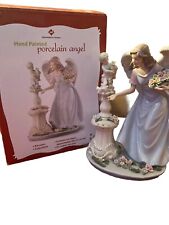Vintage O'Well large Porcelain Angel Figure Flowers & Doves Flowers 2006 Edition picture