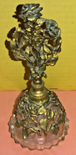 VTG Matson? Perfume Bottle Gold-Plated Filigree Roses w/ Glass Dauber AS IS (A) picture