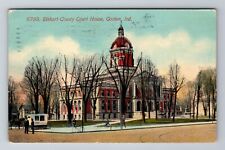 Goshen IN-Indiana, Elkhart County Court House, Antique Vintage c1913 Postcard picture