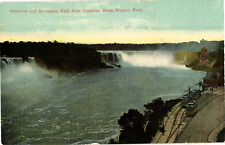 American & Horseshoe Falls View from Canada Niagara Falls Divided Postcard c1910 picture