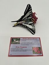 Danbury Mint Butterfly and Flower Ornament Zebra Swallowtail On Pink Yarrow picture