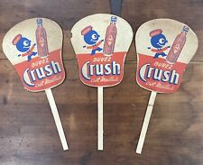 Vintage 1930's Orange Crush with Crushy Soda 2 Sided Hand Fan Drink It's Better picture