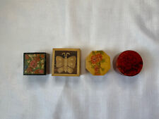 Lot of 4 Vintage Trinket boxes Wooden Butterfly and flower trinket boxes picture