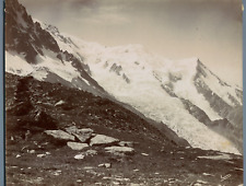 Tairraz. France, Mont Blanc vu du Plan des Aiguilles vintage print.  Draw ci  picture