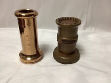 2 Vintage Elkhart Brass Fire Hose Nozzle L206 742-48-SM & Brass 4x2 shiny Nozzle picture