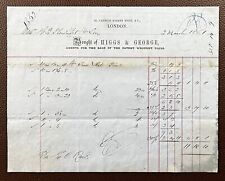 1861 Higgs & George, Wrought Nails Agent, Cannon Street, London Invoice picture