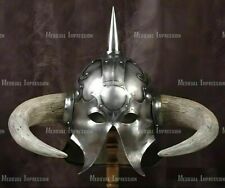 Medieval Death Dealer Helmet Metal Steel With Liner and Chin Strap LARP/Costumes picture