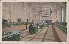 First National Bank Interior Binghamton New York Postcard picture