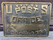 VTG US POST OFFICE BRASS PLAQUE SIGN FROM POSTAL FRONT picture