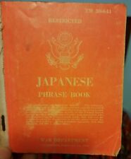 Vintage Japanese Phrase Book Orange Cover WW2 US War Department- Language picture