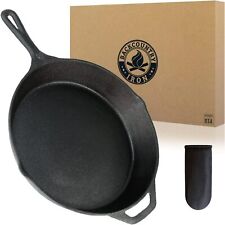  12 Inch Round Large Pre-Seasoned Cast Iron Skillet picture
