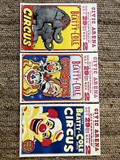 3 VTG Clyde Beatty Cole Bros Circus Cardboard Poster Pittsburgh Clown Elephant picture