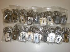 144CT HEAVY DUTY SILVER/CHROME/BLACK INITIAL  KEYCHAIN picture