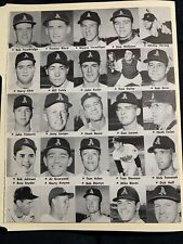 A’s Athletics & Senators Whitey Herzog Pedro Ramos 1960 JKW Baseball 8X11 Sheet picture