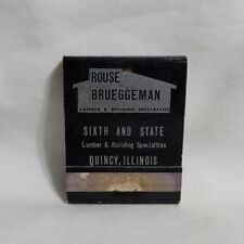 Vintage Rouse Brueggeman Lumber Matchbook Quincy Illinois Advertising Full picture
