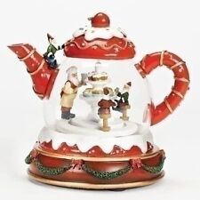 Roman LED Lit Teapot with Elves Animated Christmas Musical #130203 picture
