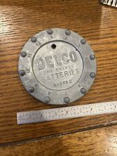 Delco Dry Charge Batteries Vintage R-1962 Metal Date Stamp Sign Garage Man Cave picture