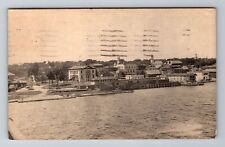 Bath ME-Maine, Skyline From Carlton Bridge, Vintage c1944 Souvenir Postcard picture