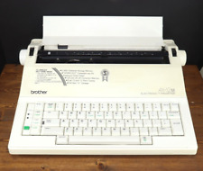 Vtg BROTHER AX-12M (Japan) Electronic TYPEWRITER, Cream Color, White Keys MINT picture