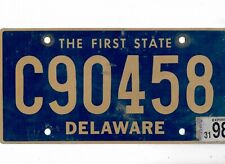 DELAWARE 1998 license plate 