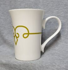 Starbucks 2014 White Ceramic Coffee Mug Cup with Gold Diamond Scroll 11 oz picture