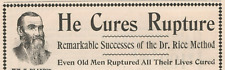 Rupture Cure Dr W.S. Rice Quack Medicine Adams NY 1899 Antique Print Ad picture
