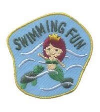 Girl Boy SWIMMING FUN Patches Crests Badges SCOUT GUIDE Mermaid swim party pool picture