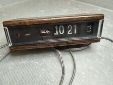 vintage COPAL FLIP CLOCK 229 w/ Alarm 1970s Woodgrain Japan / works picture