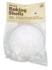 4 Baking Shells Large Scallop Coquille Natural Vtg 1981 Japan Hoan  picture