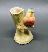 Vintage Czechoslovakia Made Pottery Bird In Tree Vase 5