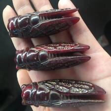 1PC Crimson Carved Cicada Strikes Amazing Charm Pendant DIY Accessories picture