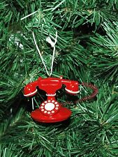 Vintage, Antique Looking Red Telephone, Phone Christmas Ornament picture