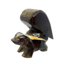 VTG Hand Carved Wooden Skunk Figurine Miniature Folk Art 1950s picture