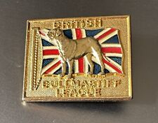 Vintage Gilt British BullMastiff League Enamel Dog Badge picture