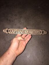 Captains Quarters Metal Sign Plaque 12” Sailor Navy Boat SOLID BRASS Naval GIFT picture