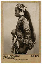 NATIVE PHILIPPINES CHIEF Bogobo 1904 PHOTOGRAPH CARD VINTAGE CDV A++ Reprint picture