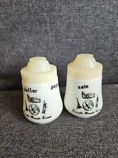Vintage Italian Milk Glass Salt Pepper Shakers Italy Sel Pepe picture