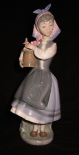 LLADRO #1416  FROM  MY GARDEN Dutch Girl with Flowers Retired Porcelain Figurine picture