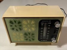 Vintage Rare 1973 Zenith Radio E 412W “Flower Power” White/Green Hippie *WORKS* picture