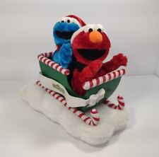 Gemmy Christmas Sesame Street Singing Animatronic Cookie Monster & Elmo Sleigh picture