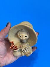 VINTAGE 60's UCTCI Japan Prairie Girl ceramic picture