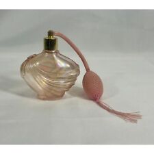 Vintage Pink Pearl Iridescent Glass Perfume Bottle with Pump Atomizer  picture