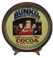 Vintage Bunkel Brothers Serving Tin Beer Tray Advertising Cocoa 12.5