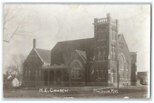 c1910 M.E. Church Baldwin Kansas KS Posted Douglas Co. RPPC Photo Postcard picture