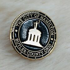 The City of Hamilton Butler County Ohio Seal Enamel Souvenir Lapel Pin picture